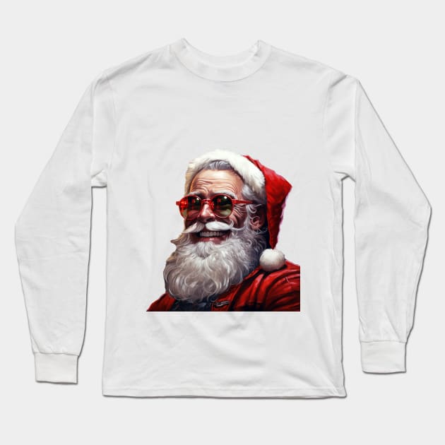 Santa claus with glasses Long Sleeve T-Shirt by PitubeArt